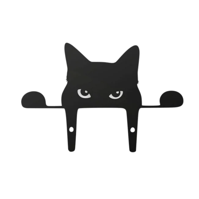 Iron Black Peeping Cat Outdoor Decorative Metal Crafts