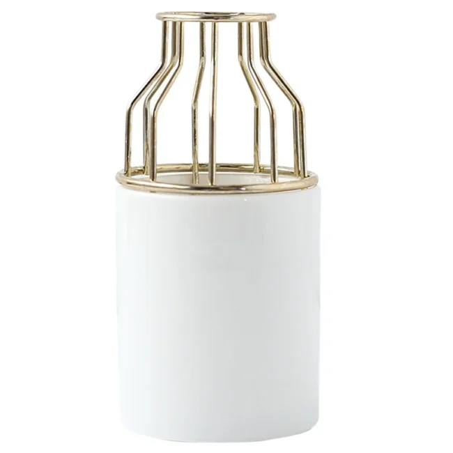 Ins Ceramic Vase Flower Planter Wrought Iron Small Vase