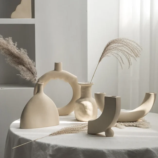 Simplicity Ceramic Vase Dry Flower Arrangement Living Room Display Art Vases