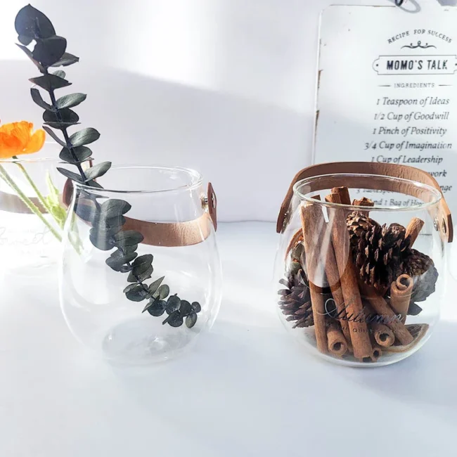 Glass Vase Flower Arrangement Dried Vase Fruit