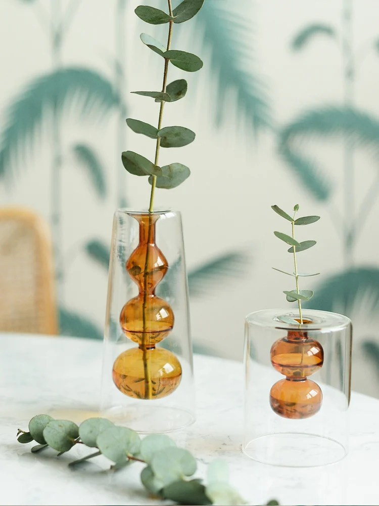 Retro Stained Glass Vase Gourd Hydroponic Flower Plant - Image 9