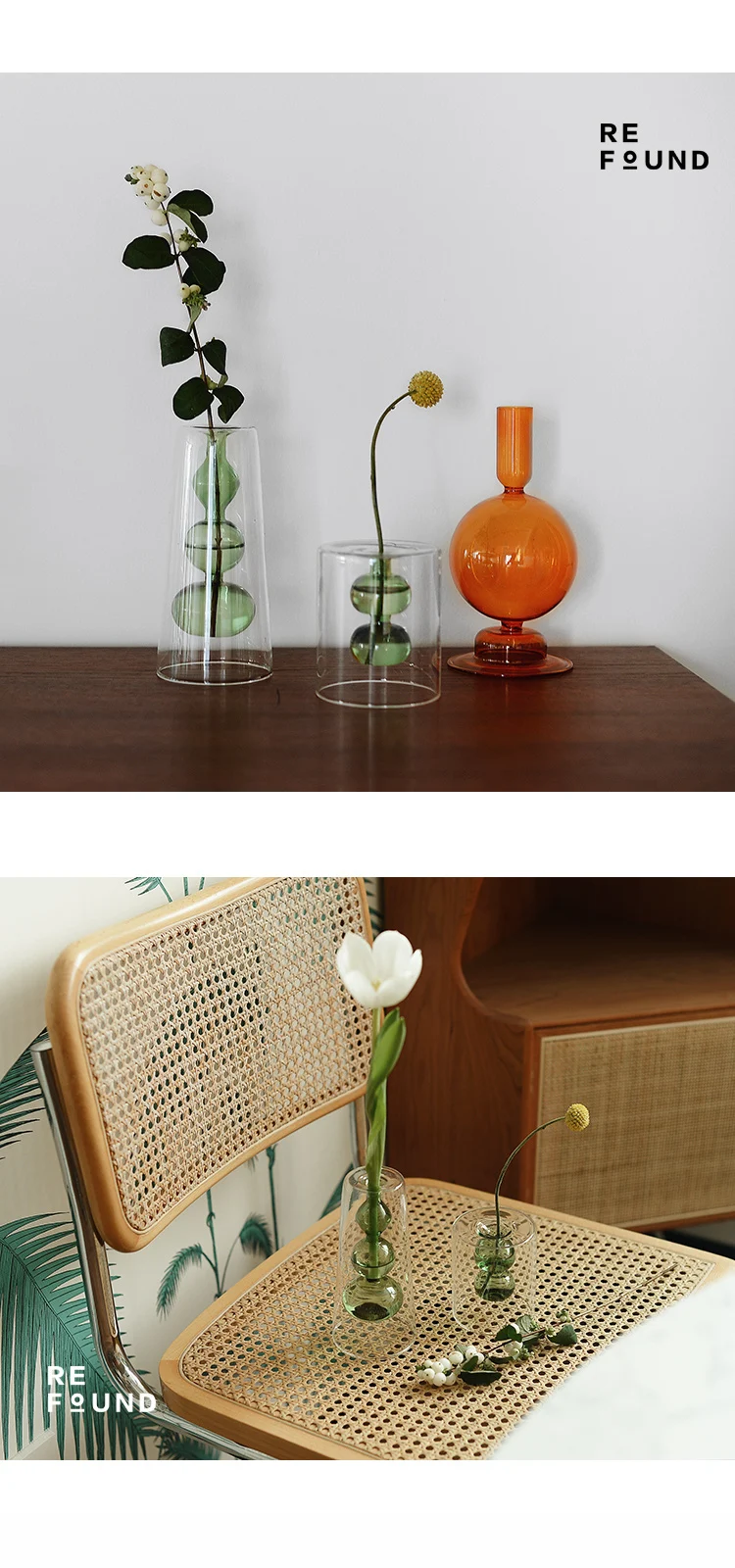 Retro Stained Glass Vase Gourd Hydroponic Flower Plant - Image 2