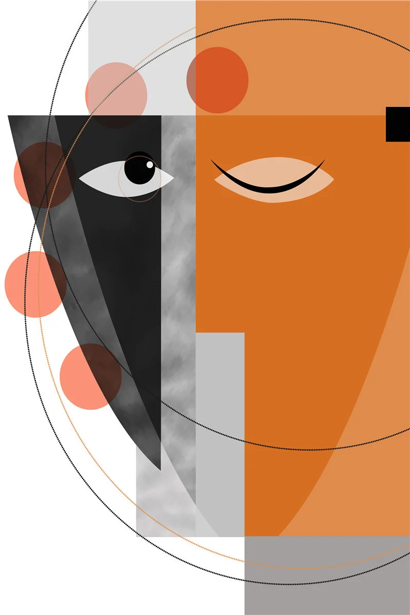 Abstract Geometric Line Character Decorative Painting Painting Core Inkjet - Image 4