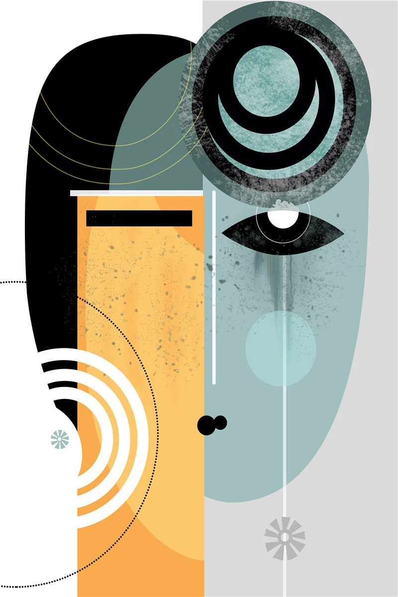 Abstract Geometric Line Character Decorative Painting Painting Core Inkjet - Image 3
