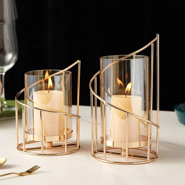 Nordic Romantic Candle Holder Wrought Iron Vase