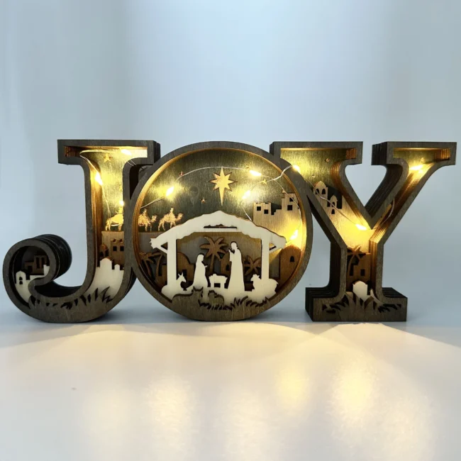 Creative Design JOY Letter Ornaments Wooden Decorative Crafts