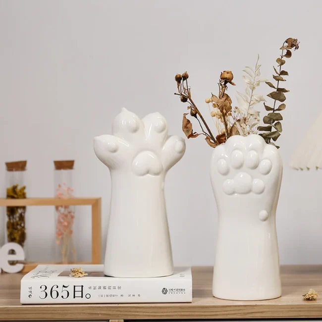 Nordic Ceramic Vase Crafts Creative Gesture Living Room Simple Flower