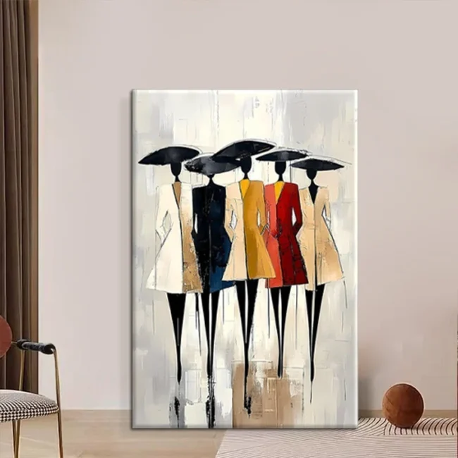 Hand-Painted Oil Paintings On Canvas Abstract African Woman Painting Wall