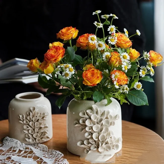 Ceramic Vase Flowers Small Vase European-style Vintage