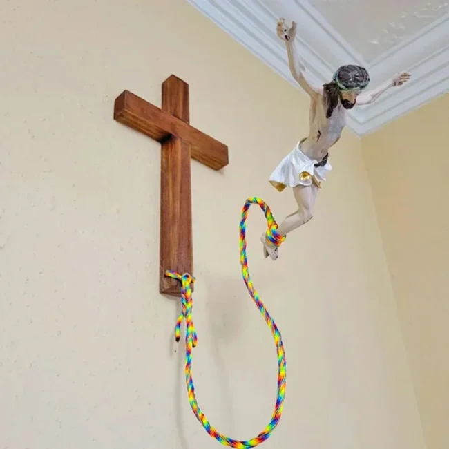 Easter Decorative Creative Bungee Jumping Jesus Religious Decorative Crafts