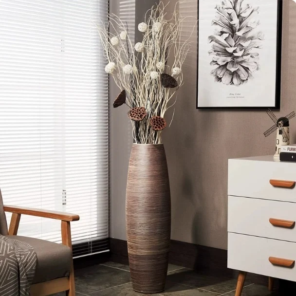 Floor Vase, Living Room , Ceramic Flower Dried Creative .