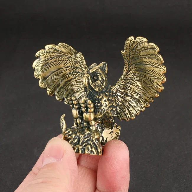 Antique Pure Copper Owl Decorative Crafts