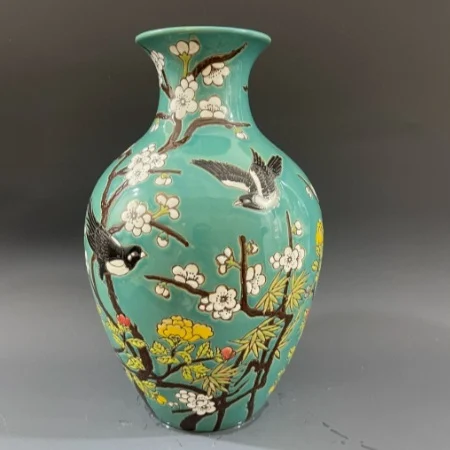 Ceramic Colored Vase, Relief Vase