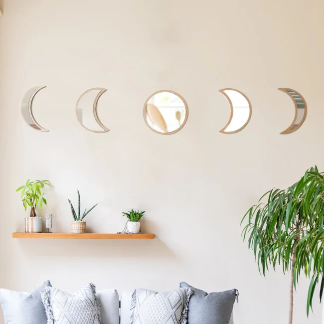 Nordic Instagram Style Wooden Mirror Decorative Pendant Crafts