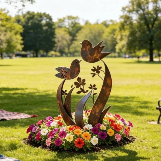 Outdoor Garden Sculptures Decorative Metal Crafts