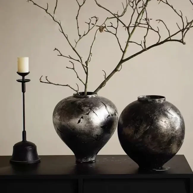Silent Wind Stoneware Vase Zen Vase Dried Flower Arrangement