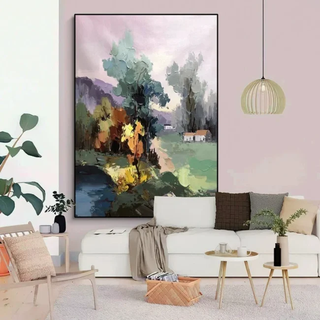 Hand-Painted Oil Paintings On Canvas Abstract Landscape Painting Wall Picture