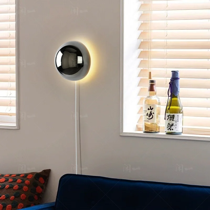 Round Aisle Lamps Nordic Solar Eclipse Bedroom Bedside Wall Lamp - Image 4