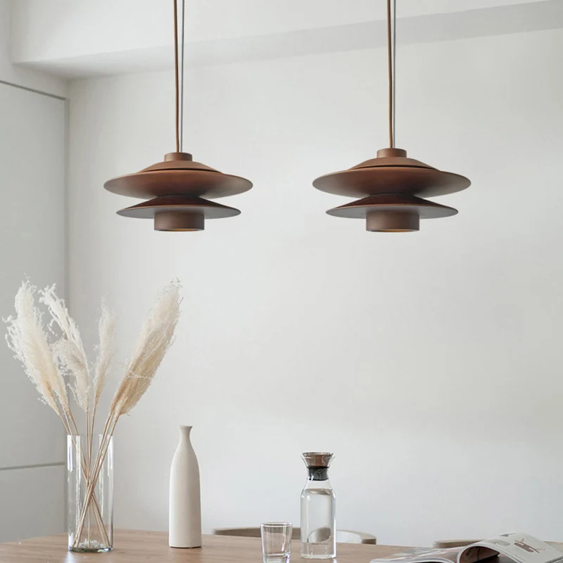 Nordic Mid-ancient Log Style Tea Room Dining-room Lamp Chandelier - Image 3