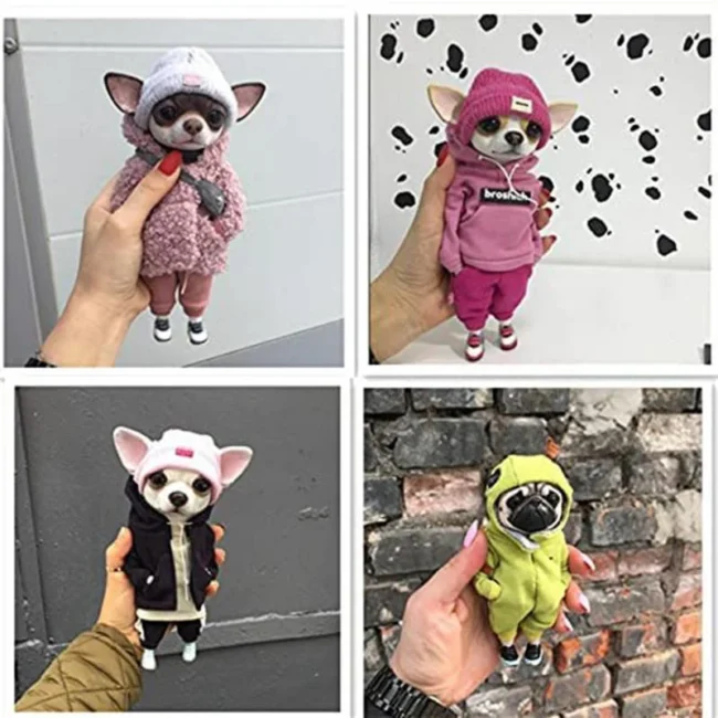 Cute Animal Mogwai Handmade Dolls Chihuahua SharPei Dog Figurine Christmas