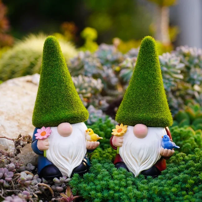 Decorative Garden Elderly Cartoon Statue Resin Crafts