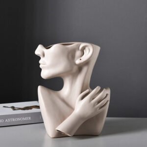 Modern Nordic Style Creative Portrait Vase Human Head Flower Vases Decorative Or