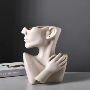 Modern Nordic Style Creative Portrait Vase Human Head Flower Vases Decorative Or